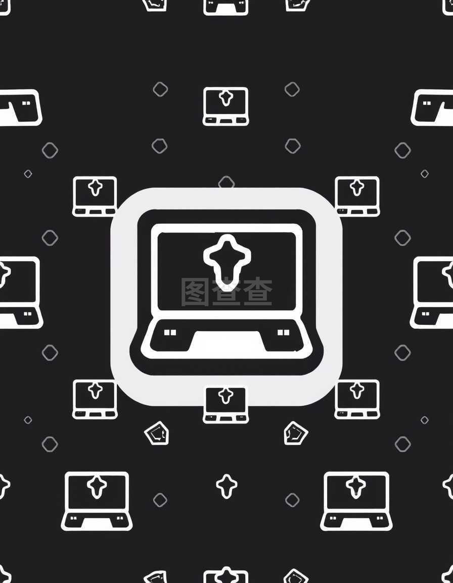 科技方舟 筆記本電腦技術服務圖標與幾何紋理之美